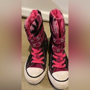 Converse All star High tops- Pink/black Kids Size 13